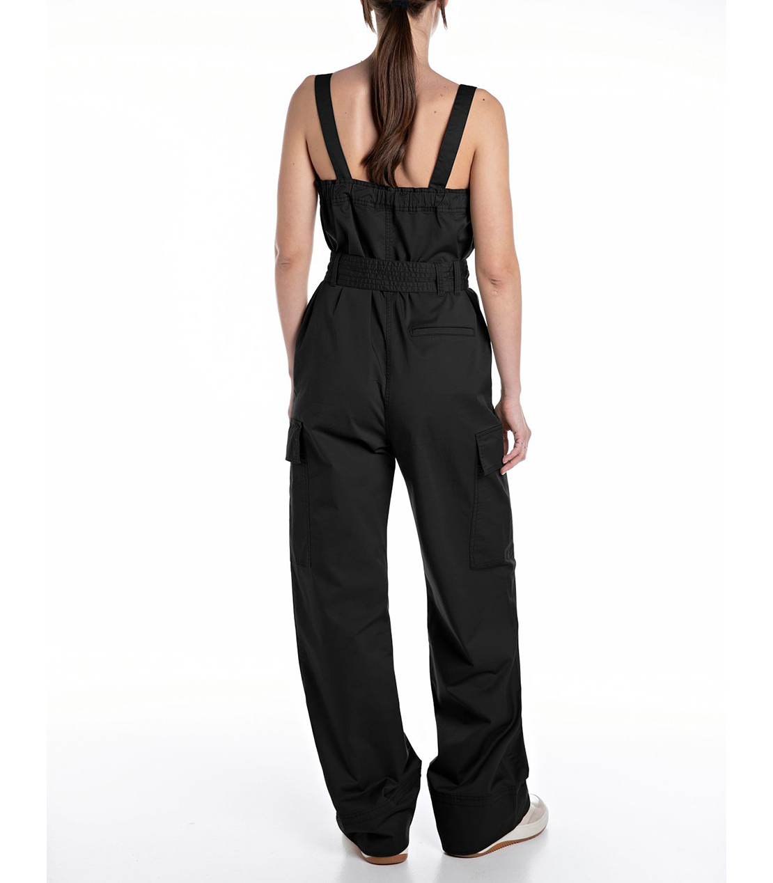 コンフォートフィットストレッチコットンジャンプスーツ 詳細画像 ブラック 2